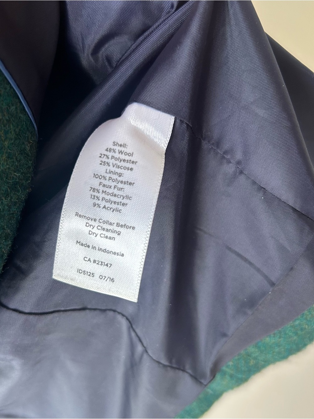 Talbots Faux Fur Collar Aberdeen Blazer Forest Green 14P - Picture 7 of 13